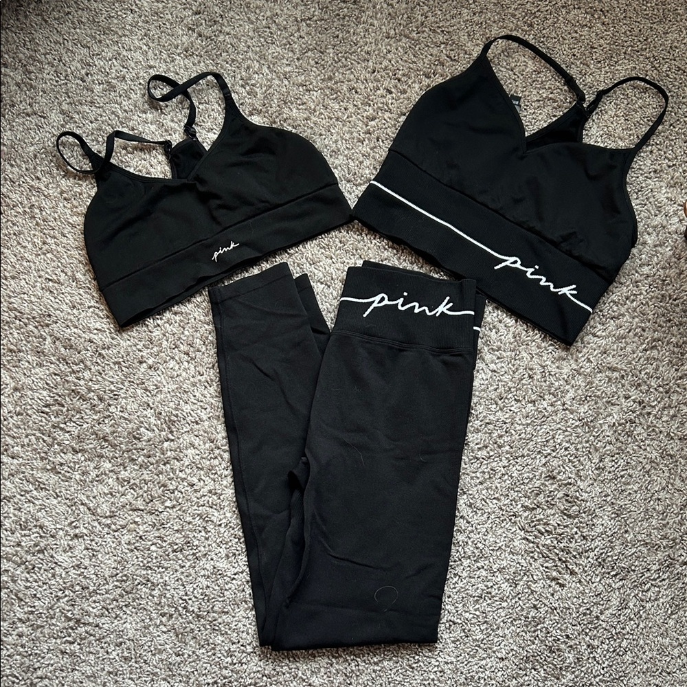 Victoria's Secret Black Sports Bra Set